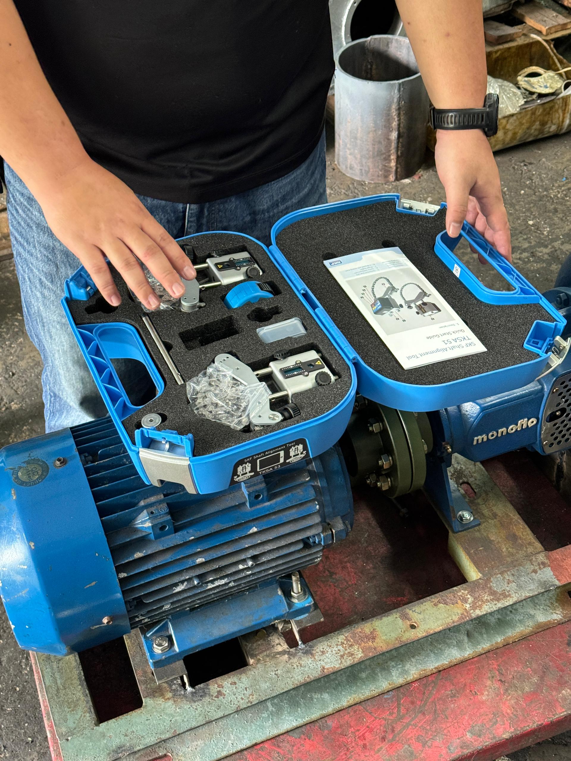Laser alignment & vibration analysis test for rotating equipments